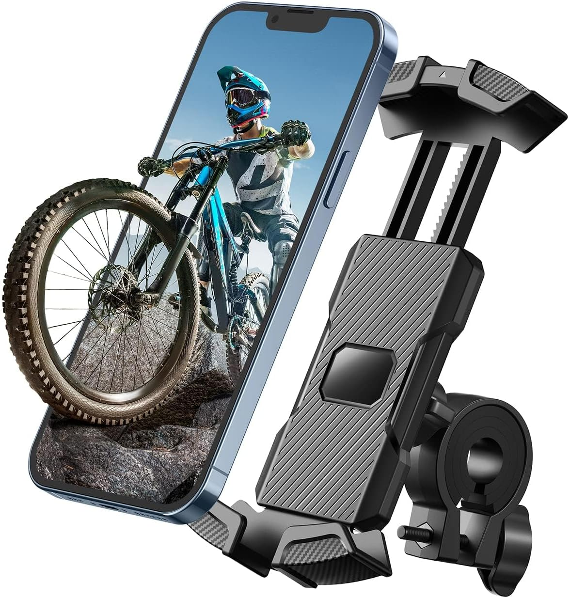 Ecomoonbyter Universal Bike Phone Holder, Adjustable Cell Phone Mount for 4.7-6.8" Phones, Compatible with Iphone/Galaxy/Pixel and More