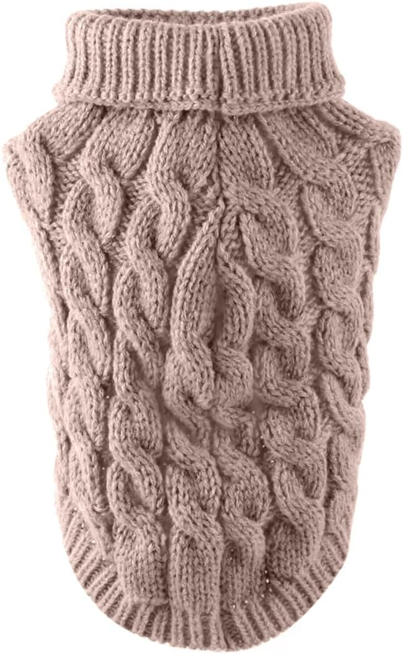 LASIEYO Dog Jumper, Small Dogs, Turtleneck Knitted Jumper, Winter Warm Dog Jumper, Pet Warm Jumper for Small Dogs (M) image number 2
