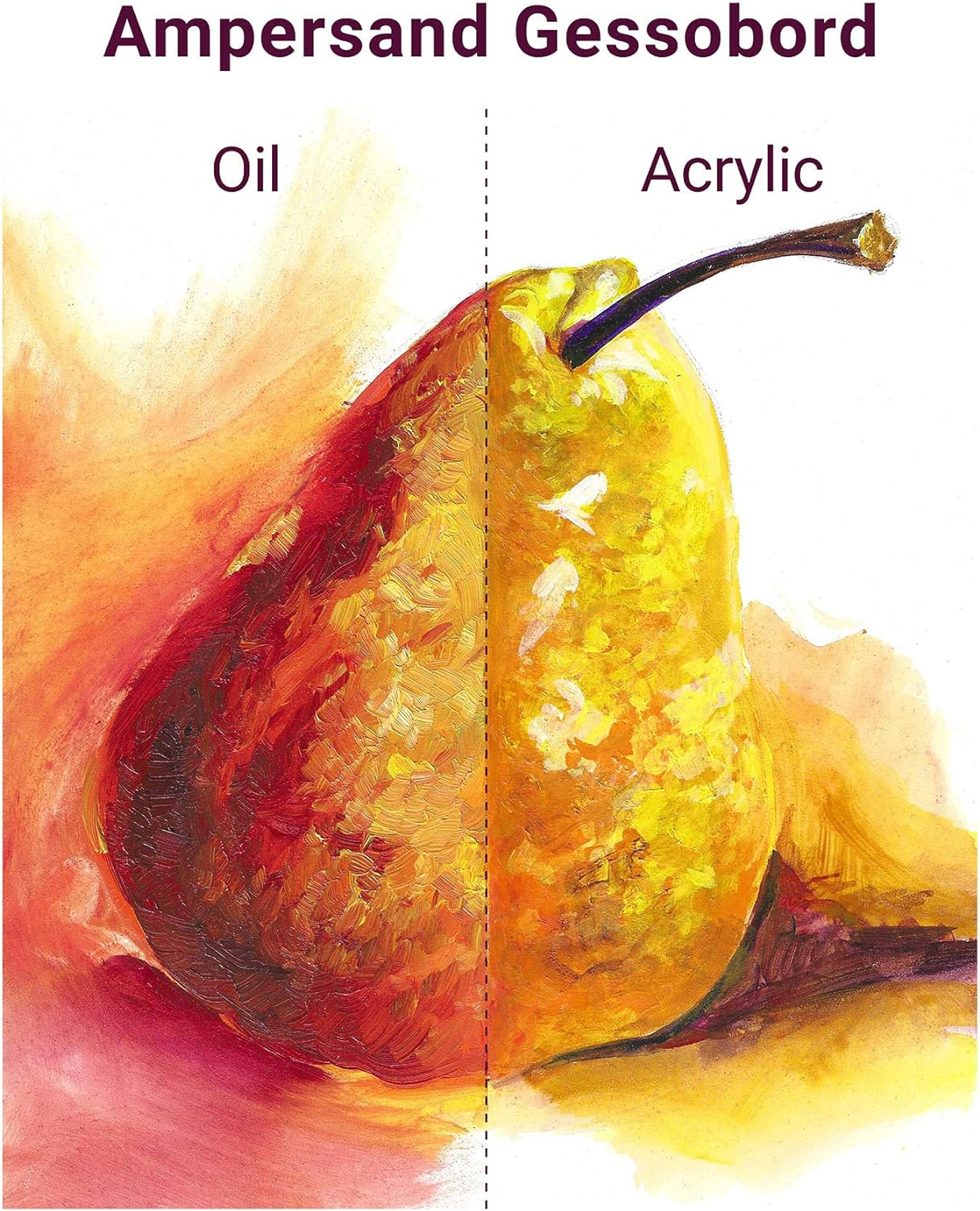 Ampersand Art Supply Gesso Wood Painting Panel: Museum Series Gessobord, 6" X 8", 1/8" Flat Profile, Pack of 3 image number 1