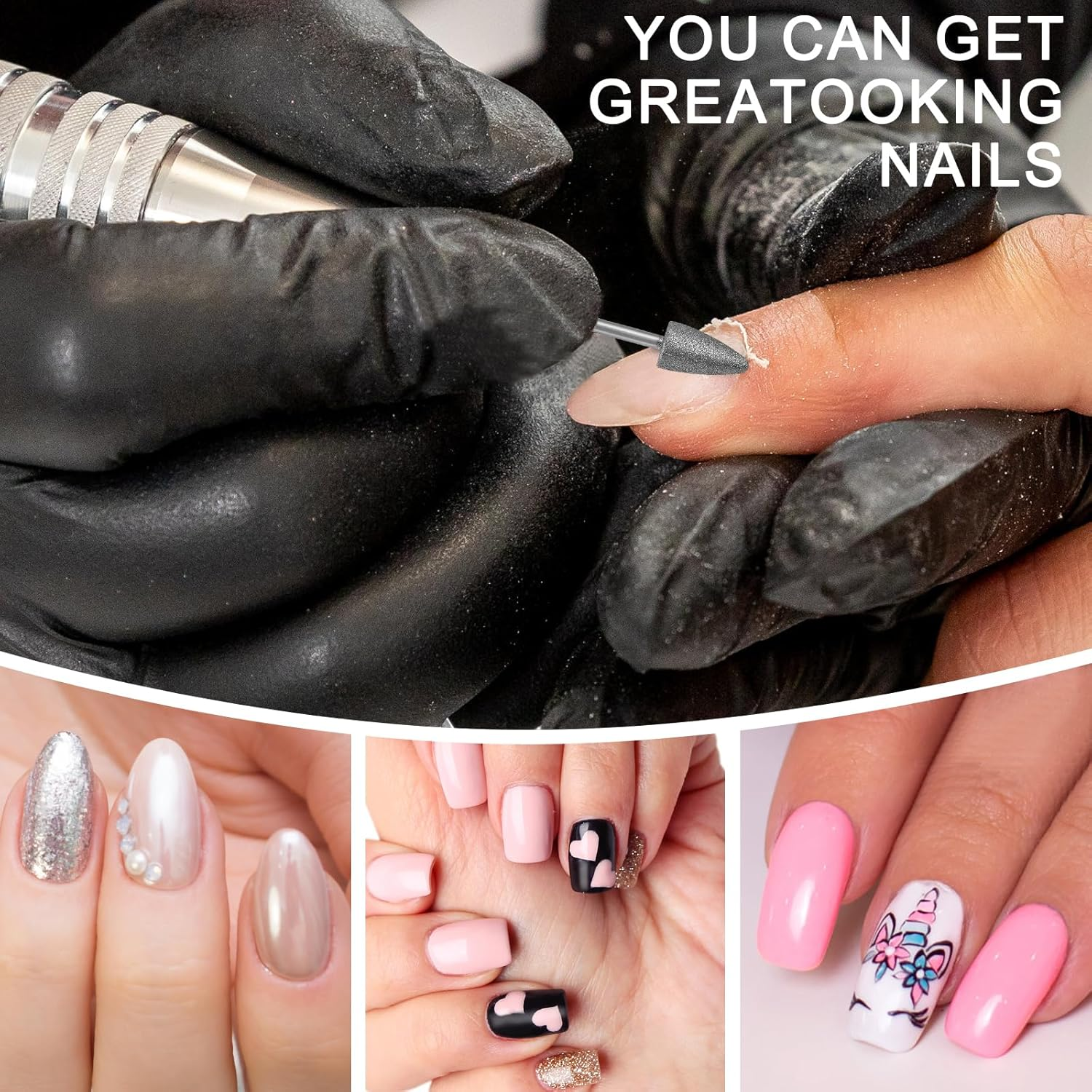 Vnjaoi Diamond Nail Drill Bits Safety Cuticle Drill Bit Nail Buffer Bit Pro Russian Electric File Bits for under Nail Dead Skin Cleaning Cuticle Remove Nail Art Design Manicure and Pedicure (Medium) image number 5