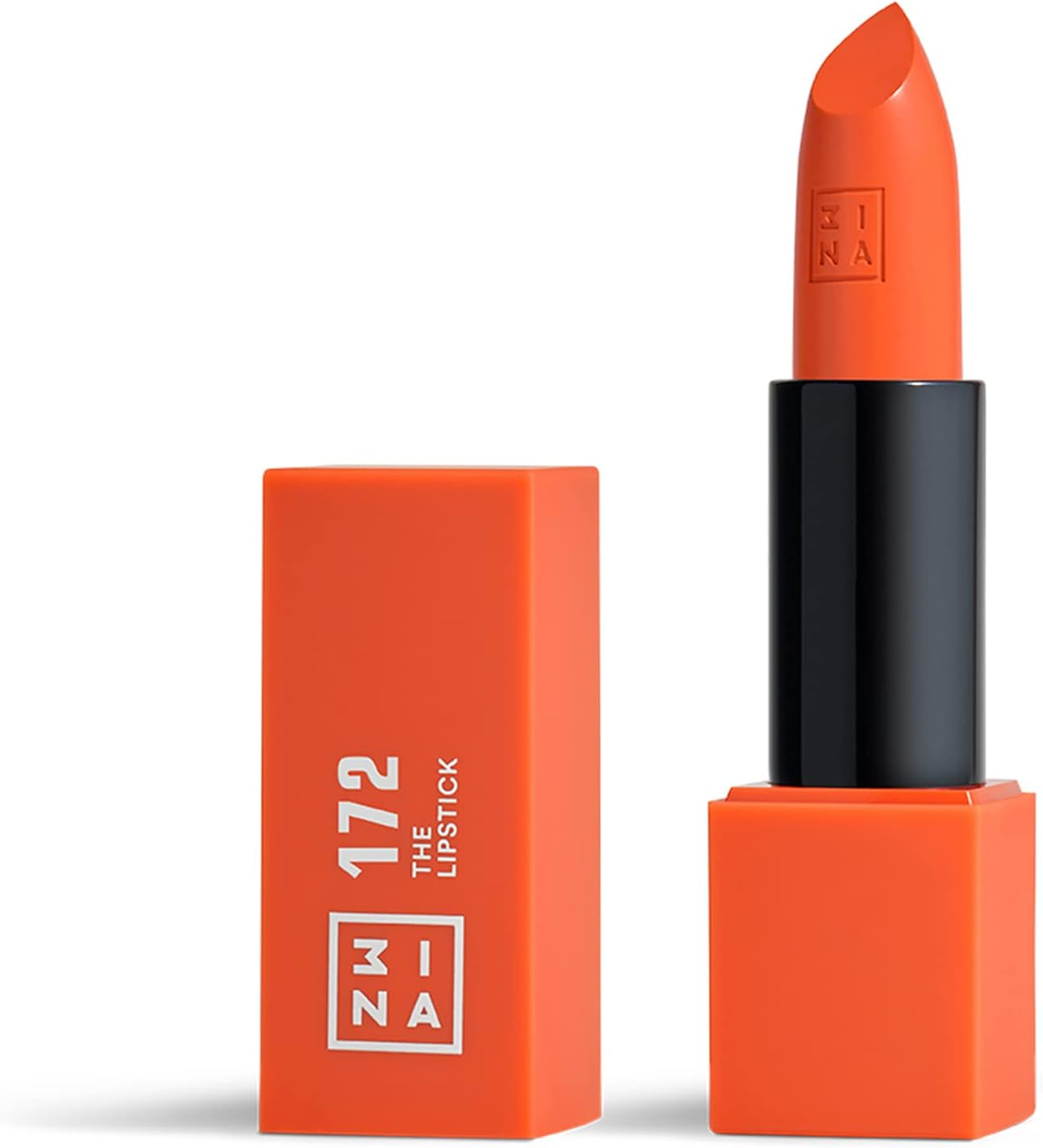 3INA MAKEUP - Vegan - the Lipstick 172 - Bright Orange - Matte Lipstick - Highly Pigmented Lip Pen - Matte Intensive Colour - Creamy Vanilla Fragrance - Creamy Texture - Cruelty Free