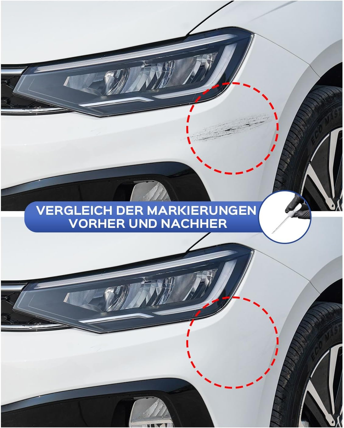 LC9A/0Q Pure White Paint Pen Compatible with Vw/Volkswagen Exact Match for Chips and Scratches image number 2