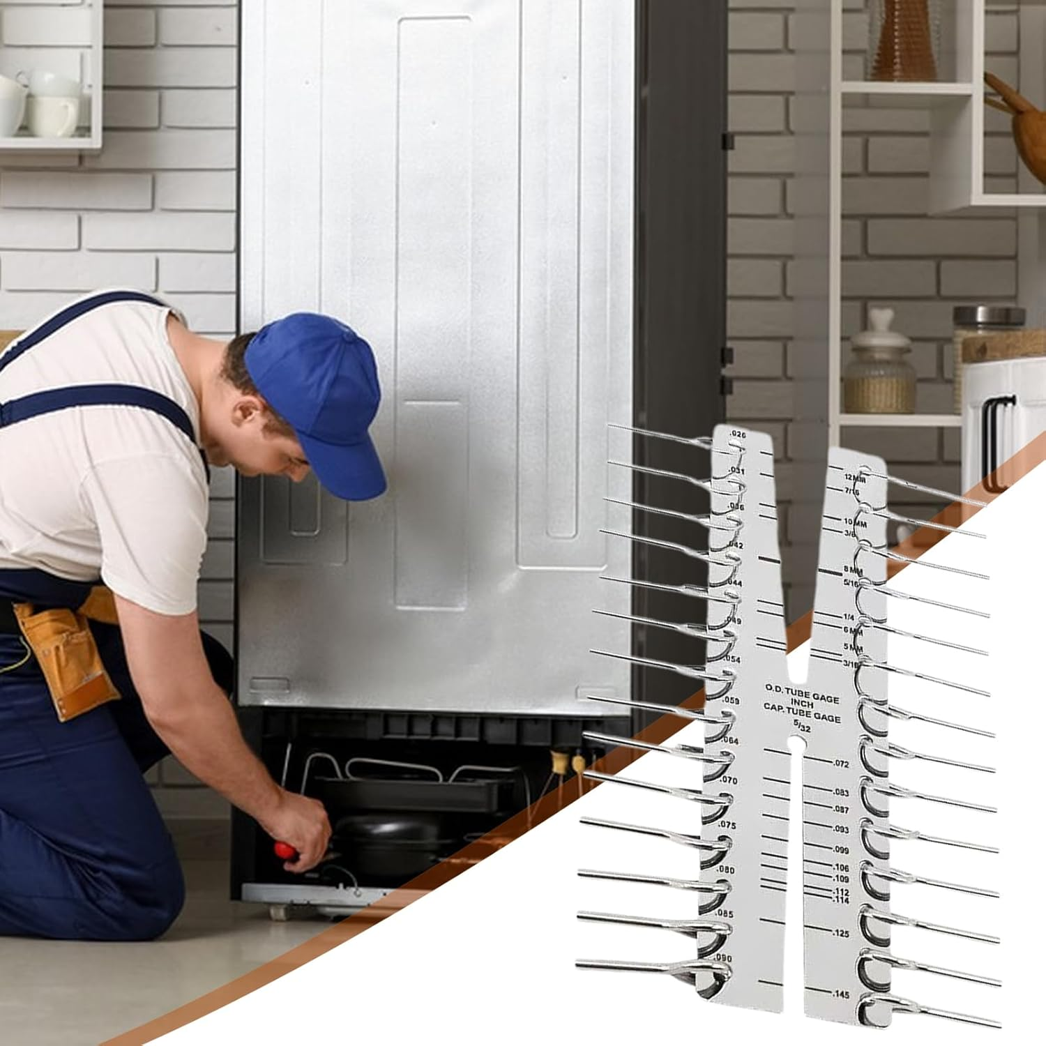 Capillary Tube Gauge - Stainless Steel Measuring Tool,Double Marked Cap Copper Tube Gauge | for Hydraulic Pneumatic Industrial Machinery Refrigeration Unit HVAC Technician Engineer Mechanic image number 4