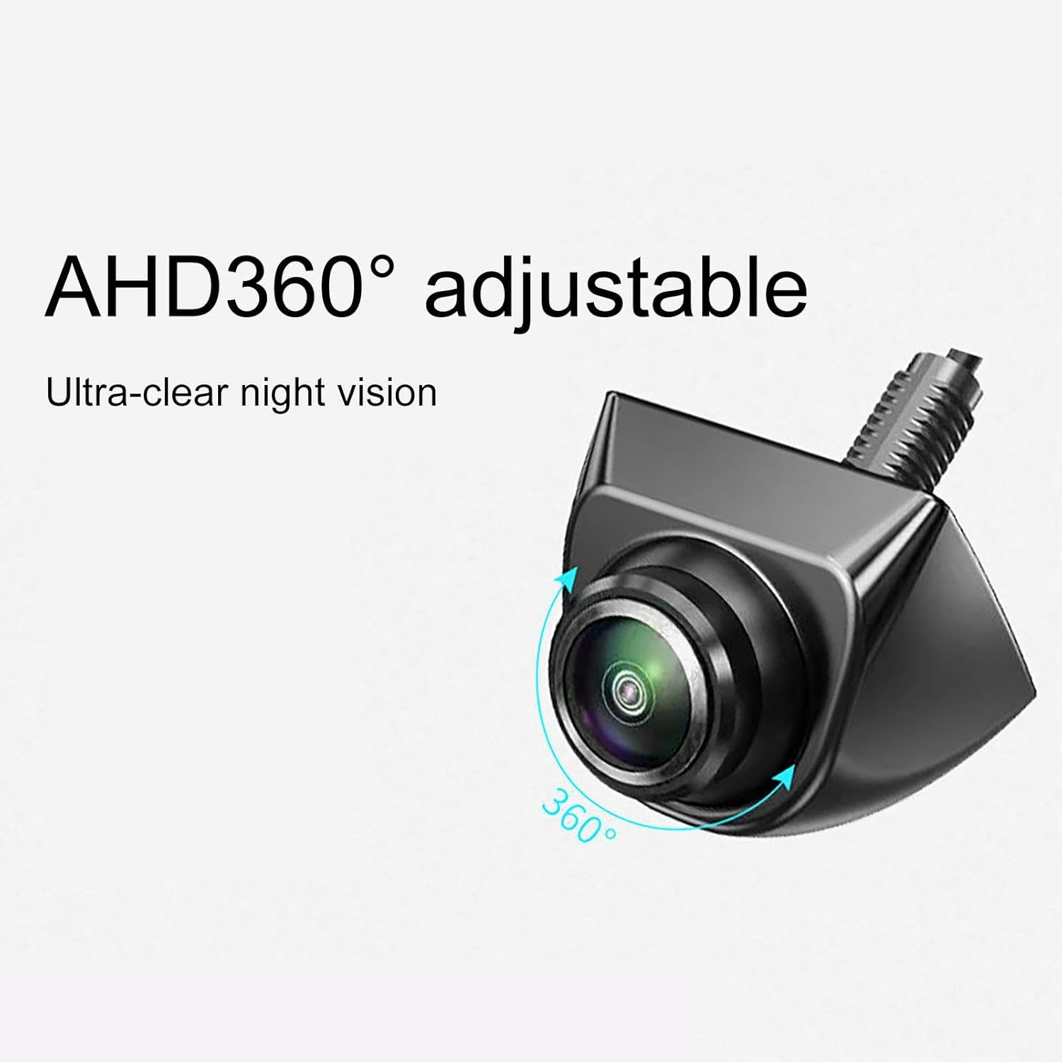 Vehicle Backup Cameras, 360-Degree Rotating Waterproof Car Rear View Camera, 1080P Metal Front Car Camera, Wide Angle Car Reverse Camera for Daytime, Trailer, Van, Pickup