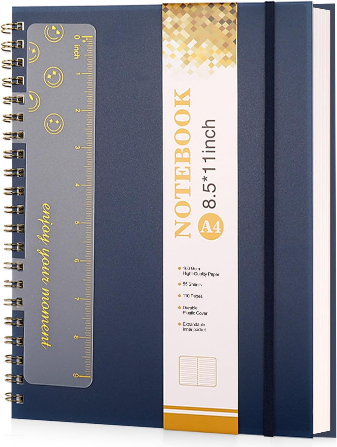 COZY CORE A4 Large Pink Notebooks for Women Men, 8.5&rdquo; X 11&rdquo; Spiral Notebook Journal, College Ruled Lined Journal, 100 GSM Paper, Plastic Hardcover Spiral Bound Journals for Work, School, Note Taking, and Business (Pink)