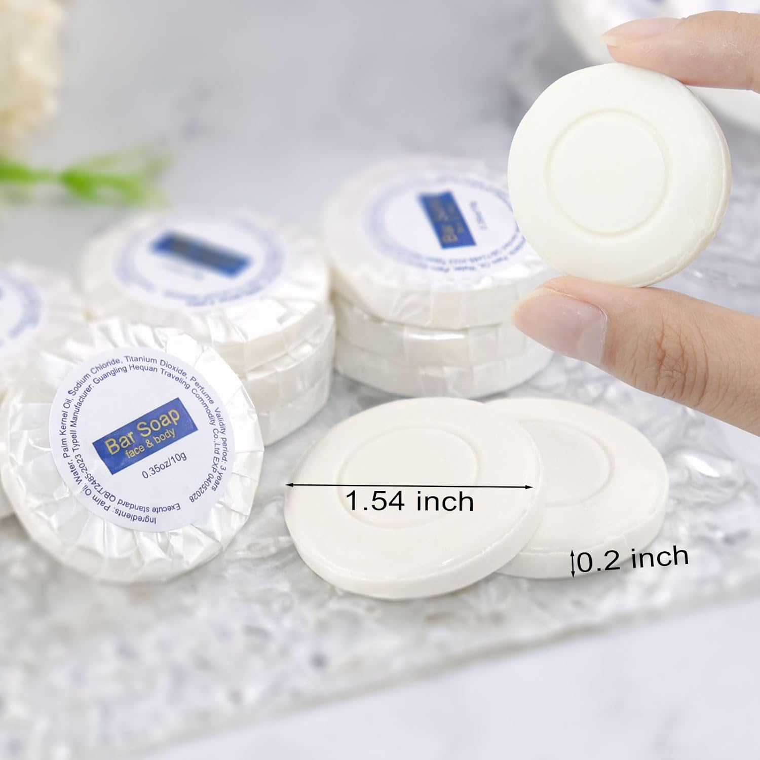 Slequipo Mini Soap Bars Bulk Individually Wrapped round Bulk Bar Soap 0.35 Oz Travel Soap Small Hotel Soaps Toiletries for Hotel Bathroom Camp RV (50) image number 2