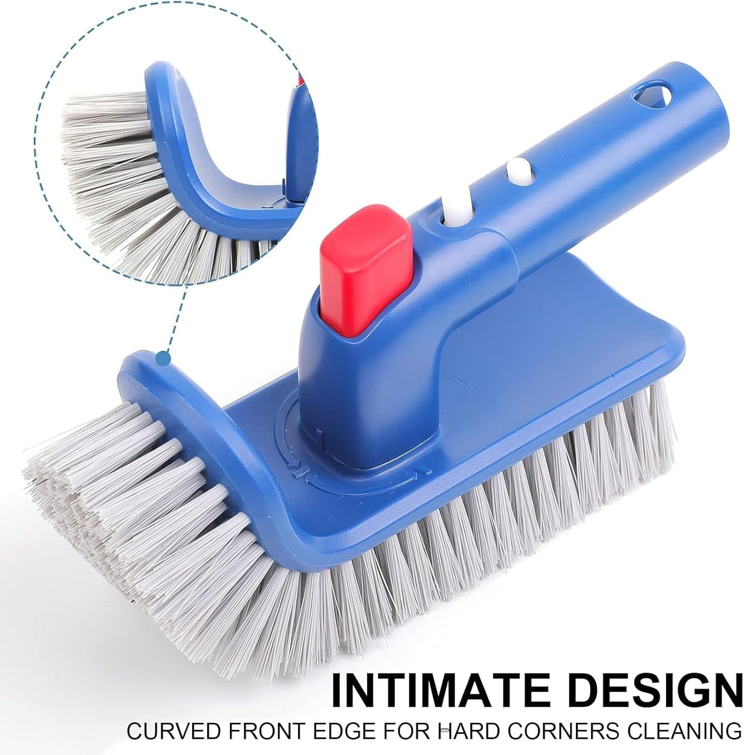 Upgraded Aluminum Pool Brush Head &ndash; Heavy Duty Scrub Brush for Pool Walls & Ground, Curved Ends for Deep Cleaning Swimming Pools, Durable Pool Maintenance Brush Tool (Blue) image number 2