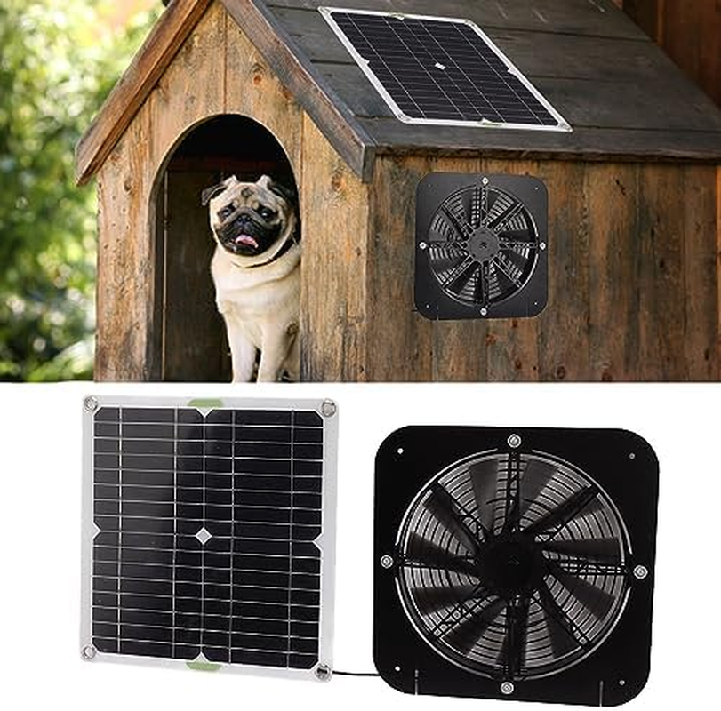 Omabeta 13.5 Inch 100W Solar Powered Fan, Solar Panel Fan Kit for Greenhouse Chicken Coop with 3000 RPM Auto Speed Adjust image number 4