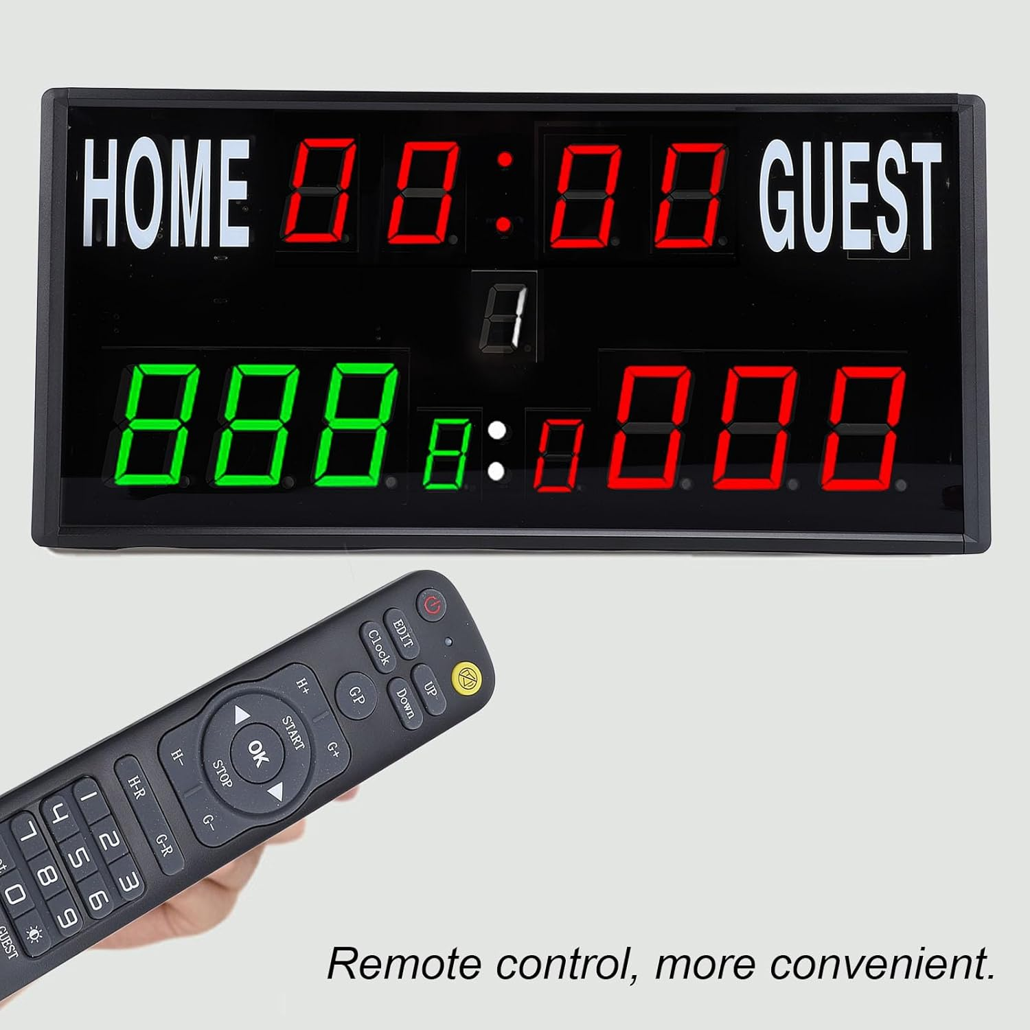 LED Portable Digital Scoreboard, Portable Digital Scoreboard with Countdown Match Time Battery Powered Scoreboard for Volleyball/Tennis/Basketball/Football