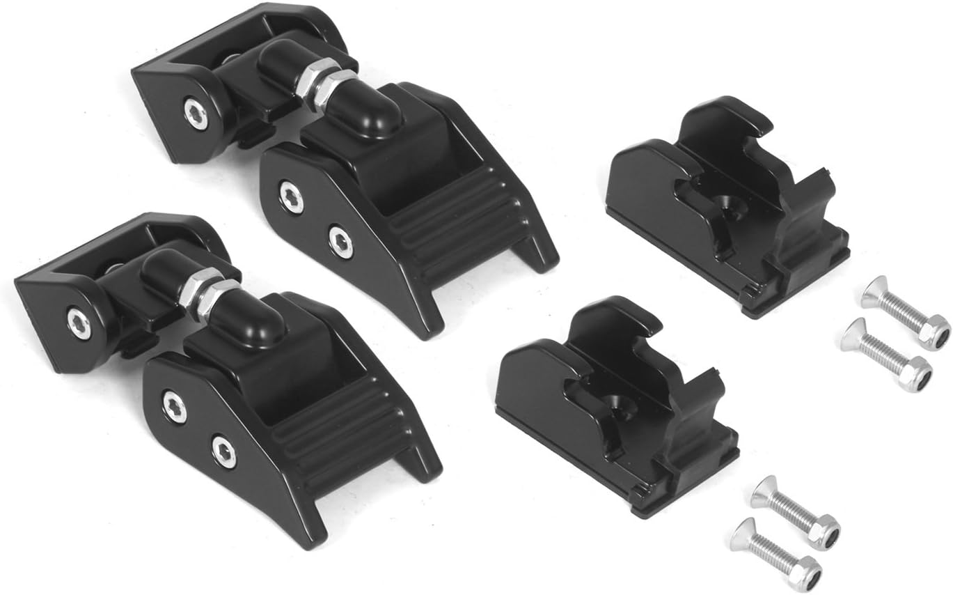 Rugged Ridge | Hood Catch Kit, Black Aluminum | 11210.15 | Fits 1997-2006 Jeep Wrangler TJ image number 1
