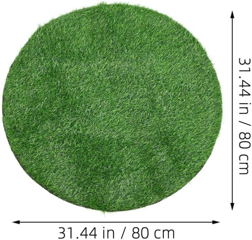 PRETYZOOM round Artificial Grass Turf Outdoor Indoor Area Rug Circular Carpet Realistic Synthetic Grass Runner Soft Grass Mat for Pet Dog Lawn Garden 31 Inch image number 5