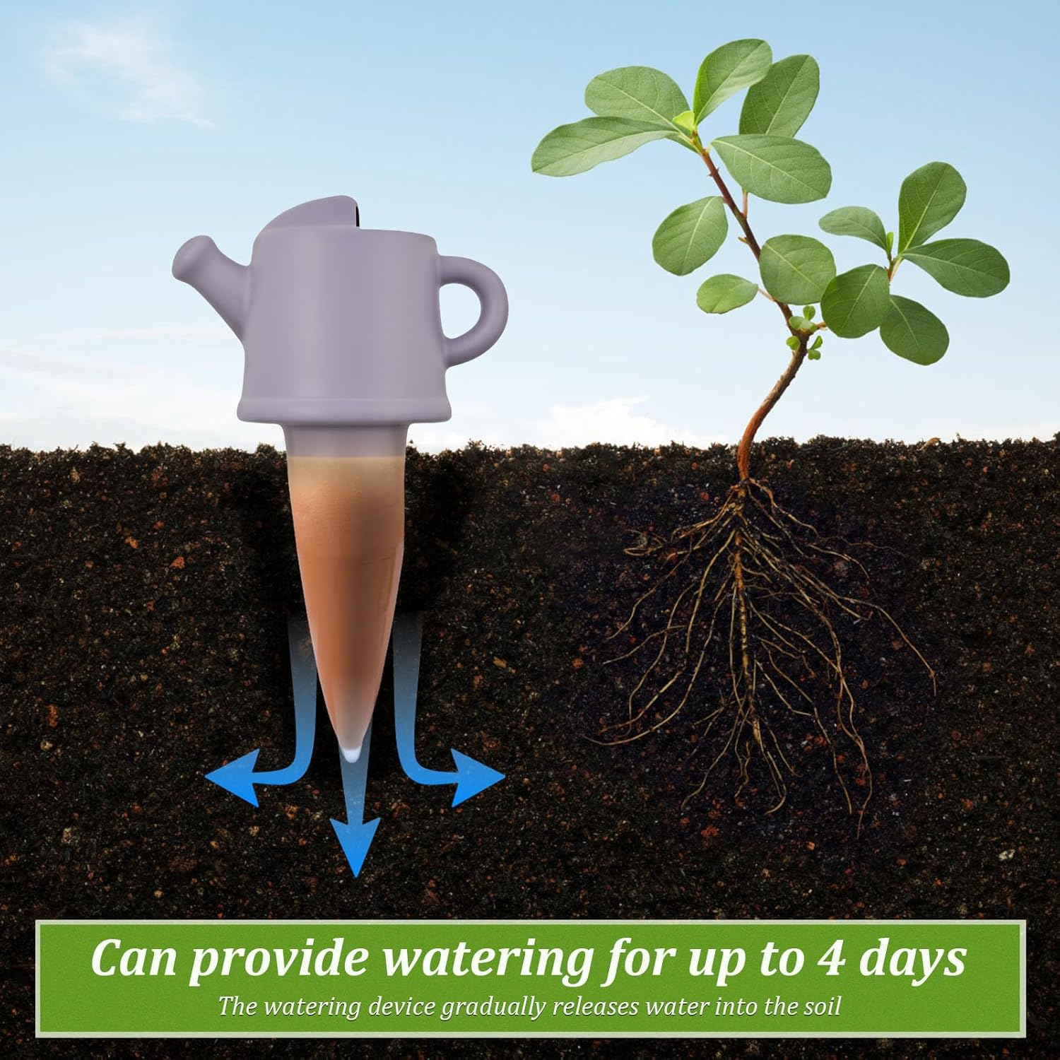 4Pcs Self Watering Spikes Plant Watering Globes Decorative Auto Irrigation Watering Device Gardening Supplies for Indoor Outdoor Pots image number 5