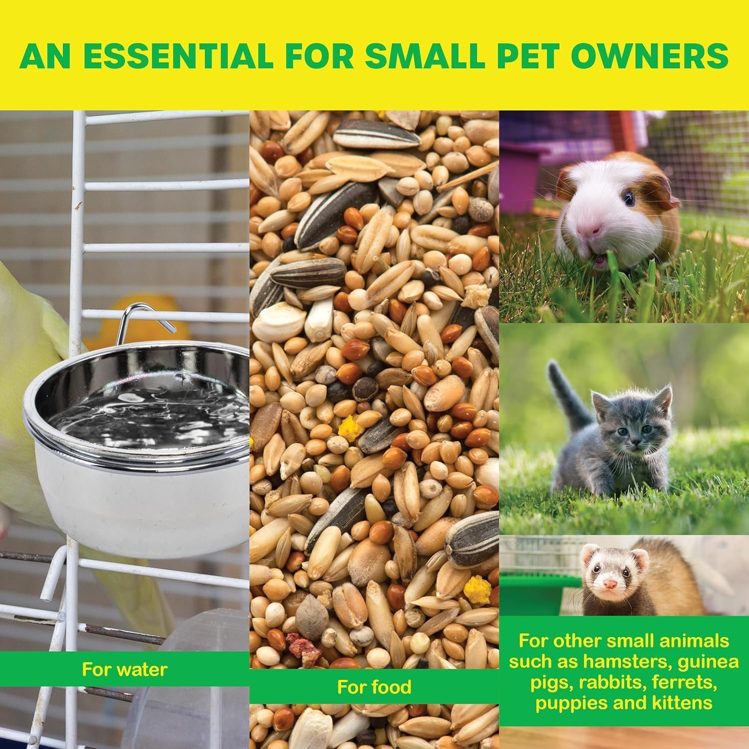 [4PCE] Pet Basic, Bird Bowl Set with Hooks - Scratch Proof, Rust Resistant, Safe and Durable Design, Perfect for Food and Water - 210ML image number 3