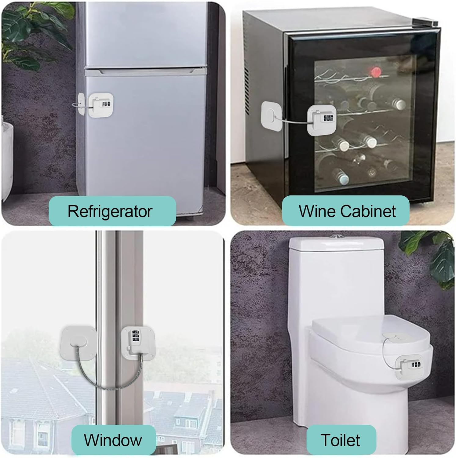 MOYONTE Cabinet Locks Baby Proofing Child Safety Cabinet Locks Child Locks for Cabinets Drawers (White) image number 5