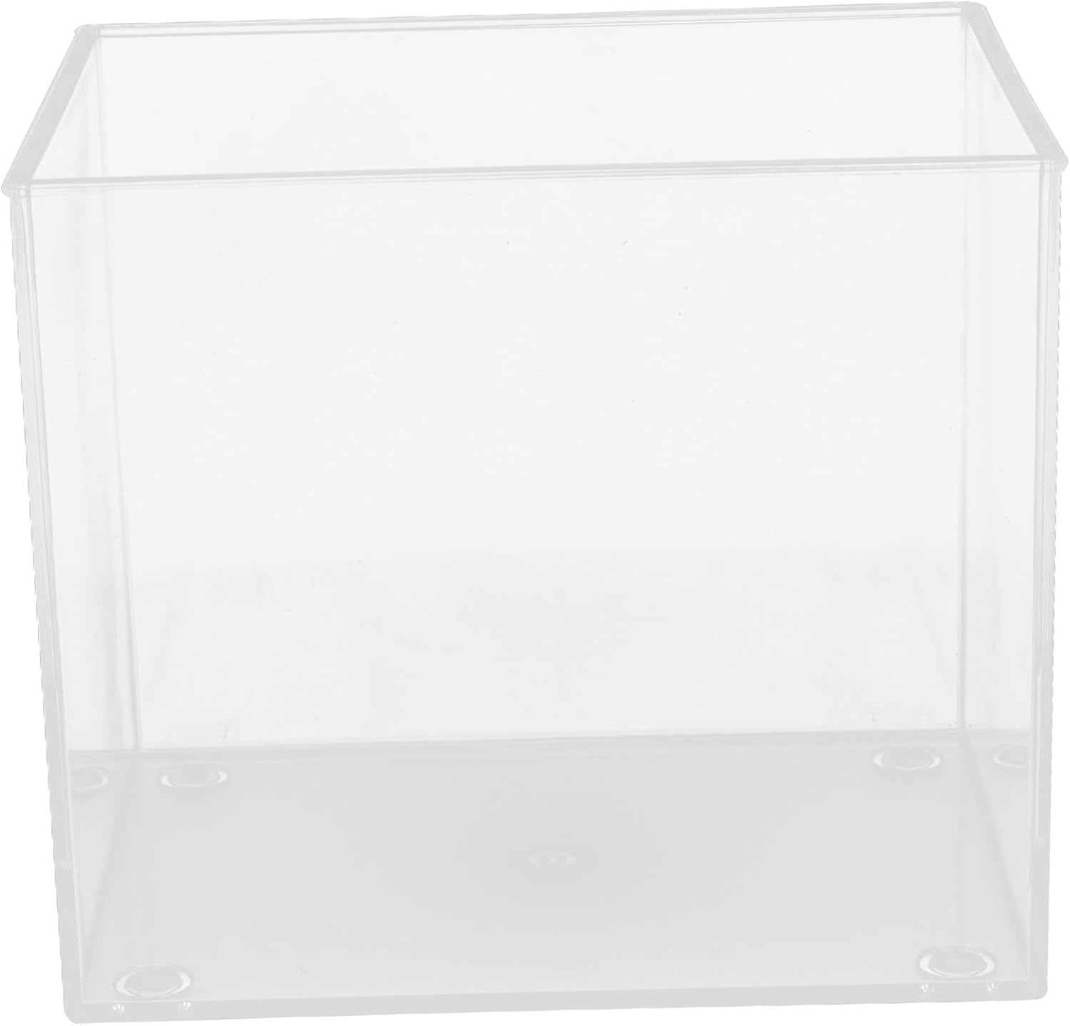 ERINGOGO Transparent Mini Goldfish Tank Square Plastic Aquarium for Desktop Crack Resistant Fish Bowl for Home Office Garden Decor Easy Maintenance Open Tank for Aquatic Pets image number 3