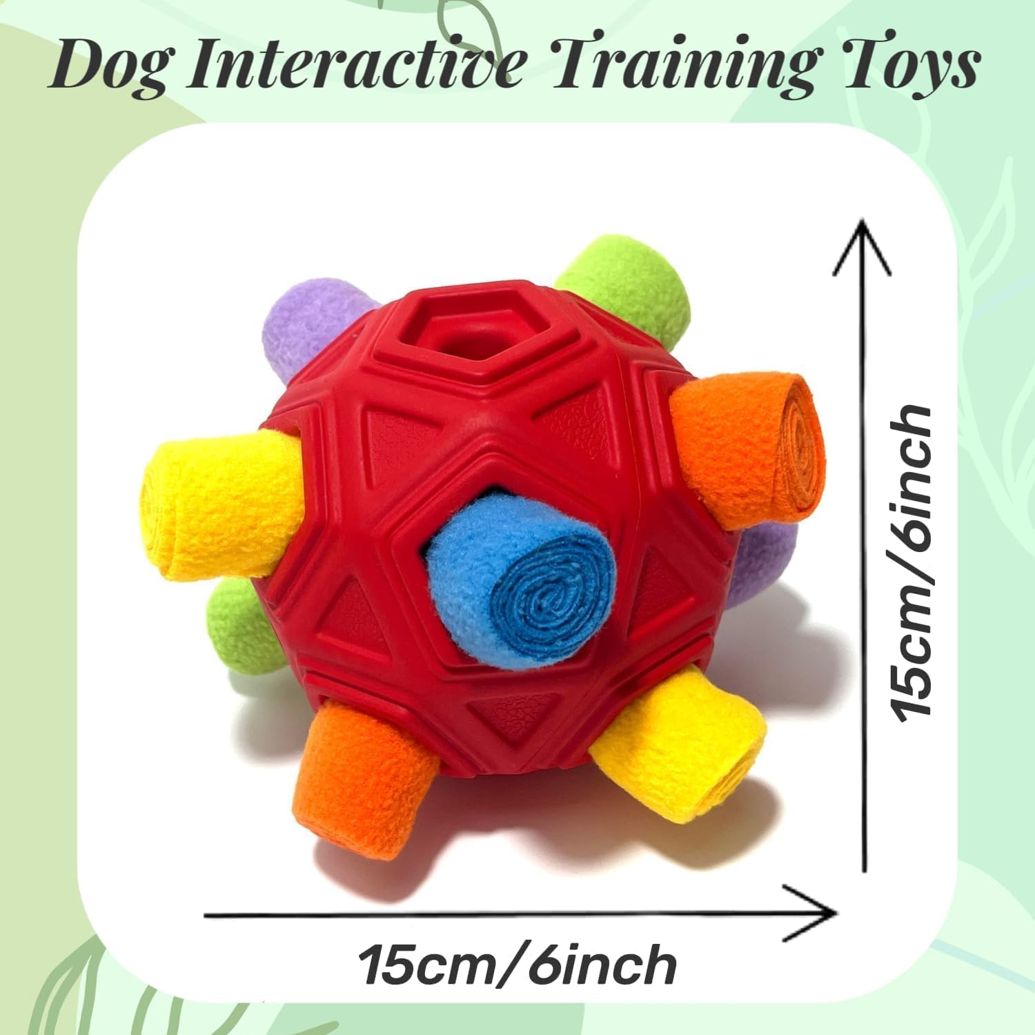 CIIVURR Snuffle Ball for Dog Toys Unbreakable Upgrade Ball Interactive Toy Foraging Snuffle Mat Puppy Treat Dispenser Slow Feeder Dog Puzzle Toys for Small, Medium, Large Pets (Red Rainbow) image number 5