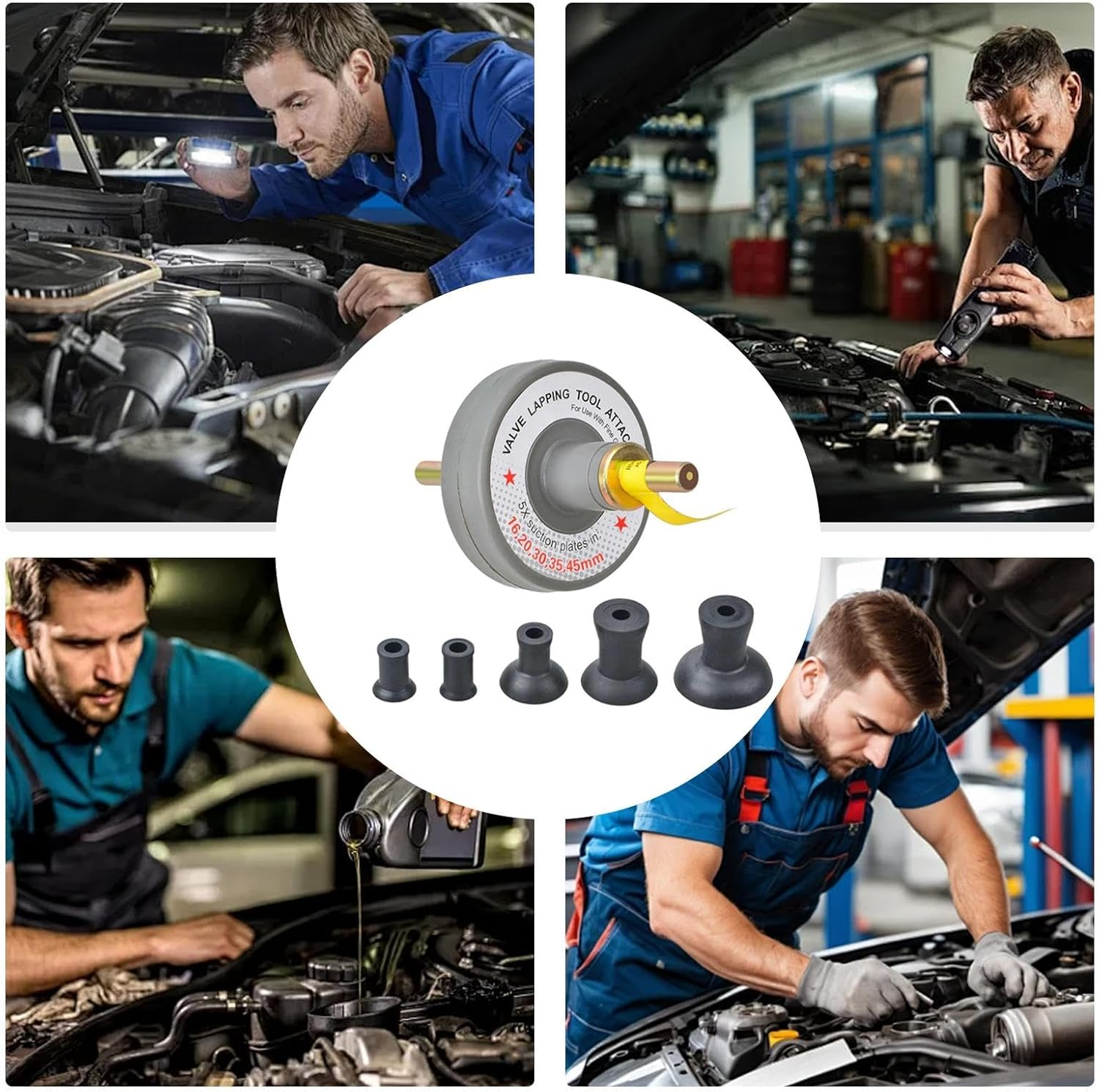 Valve Lapping Kit, Valve Lapping Attachment Tool, Suction Plates for Valve Grinding, Valve Lapper Kit, Adjustable Working Speed Tool, Automotive Valve Tools, Engine Maintenance Equipment, image number 1