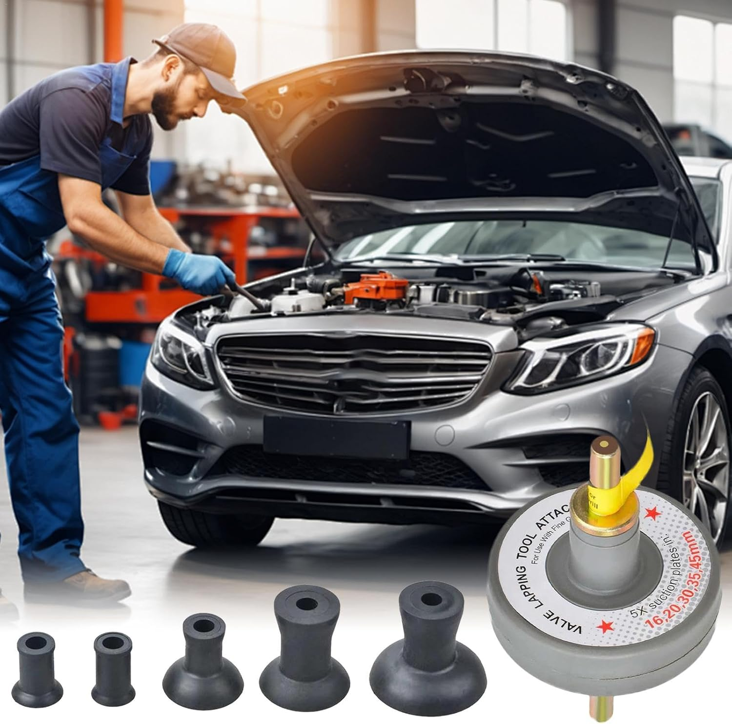 Valve Lapping Kit, Valve Lapping Attachment Tool, Suction Plates for Valve Grinding, Valve Lapper Kit, Adjustable Working Speed Tool, Automotive Valve Tools, Engine Maintenance Equipment, image number 4