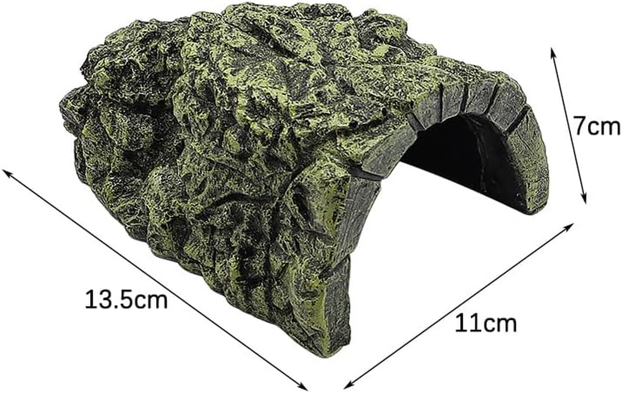 NUZAMAS Reptile Hideout Cave Fish Hiding Cave Aquarium Decoration Terrarium Stone Hideaway Natural Habitat Ornament for Turtle Gecko Spiders Frogs Lizards image number 2