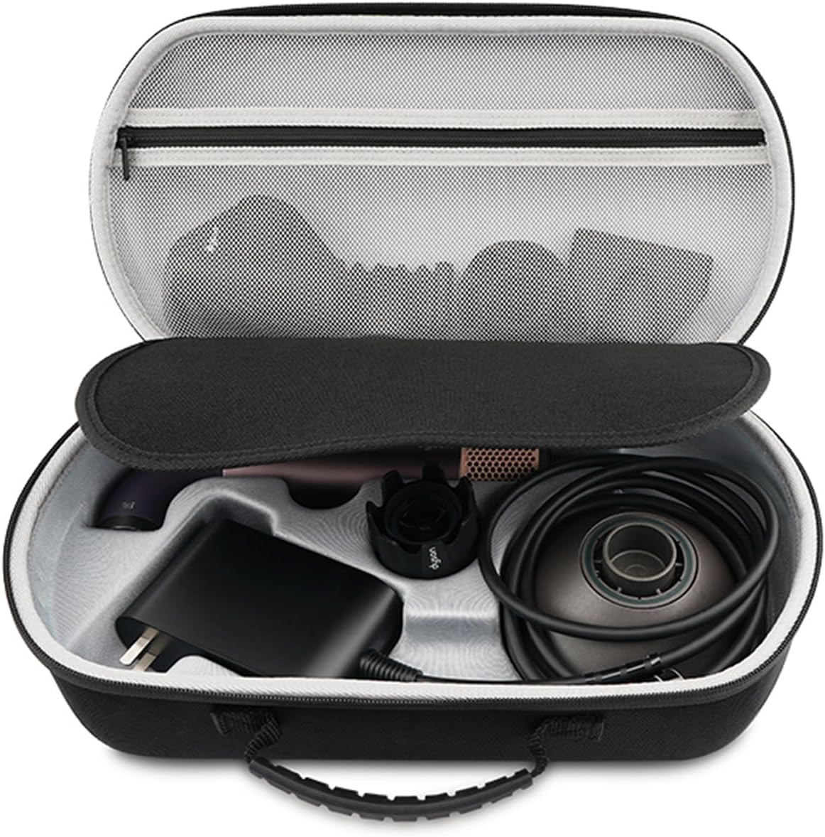 Hzycwgone Travel Case for Dyson Supersonic R Hair Dryer & Attachement Accessories, Black image number 2