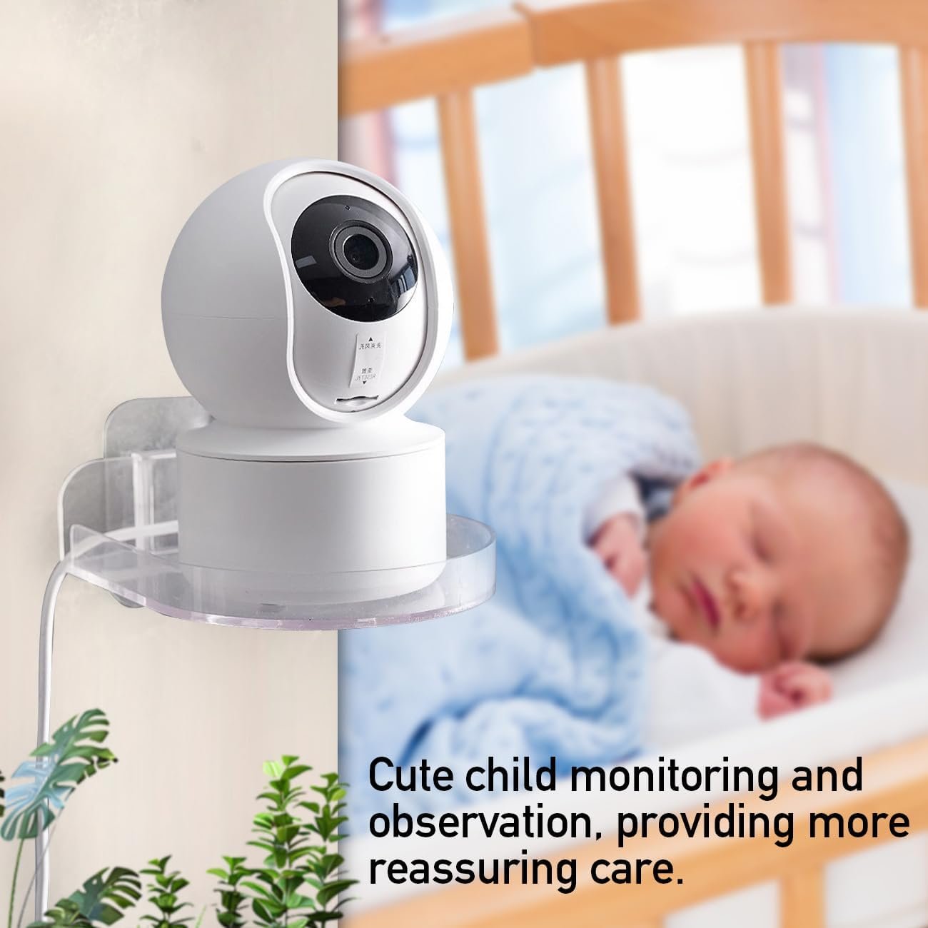 Clear Acrylic Wall Shelf 4 Pack for Surveillance Cameras,Clear Acrylic Floating Shelf for Camera, Adhesive Floating Shelf for Security Cameras,Adhesive Baby Monitor Wall Moun Shelves (Clear) image number 1