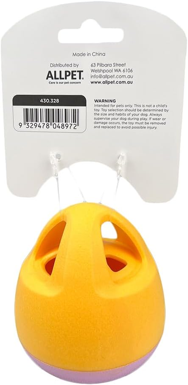 Dog Toy Treat Tumbler, Small, Yellow and Red - Interactive Treat Dispensing Dog Toy, Teething Toys, Durable, Engaging Pet Toy for Mental and Treat Rewards, Aids Dogs Dental Health image number 3