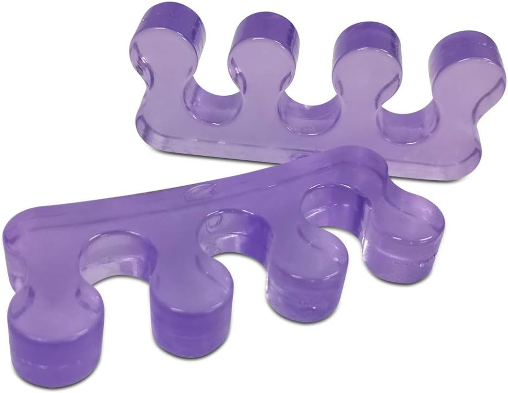 One Pair Yoga Toes Blue Toe Stretcher & Toe Separator Stop Foot Pain and Boost Athletic Performance (Purple) image number 1