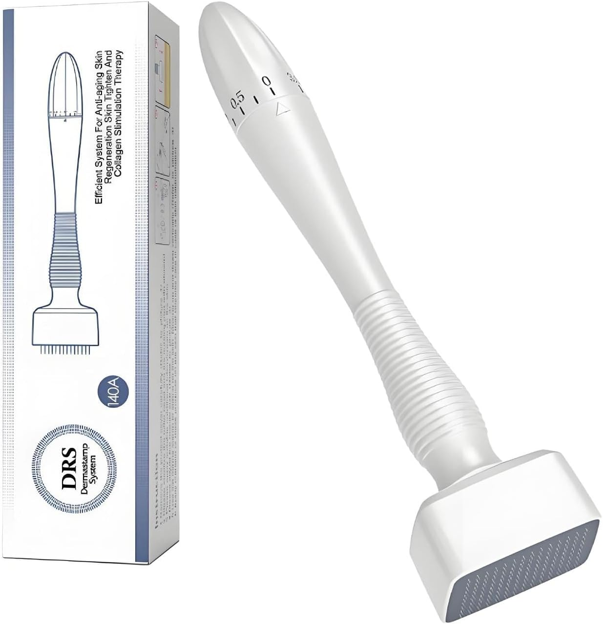 Waytiffer Derma Stamp Adjustable Microneedling Pen, Derma Roller, 140 Titanium Micro Needling Roller for Hair and Beard Growth, Skin Needling Device (White) image number 2