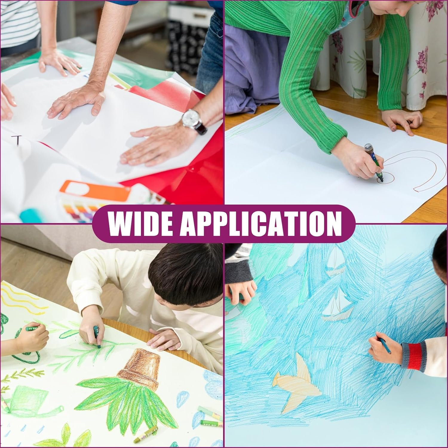 LDHHYH 2 Pack Drawing Paper Roll, White Arts Paper Roll, 30M X 38Cm Recycled Wrapping Paper Easel Paper Painting Sketching Paper for Use in School Home Office