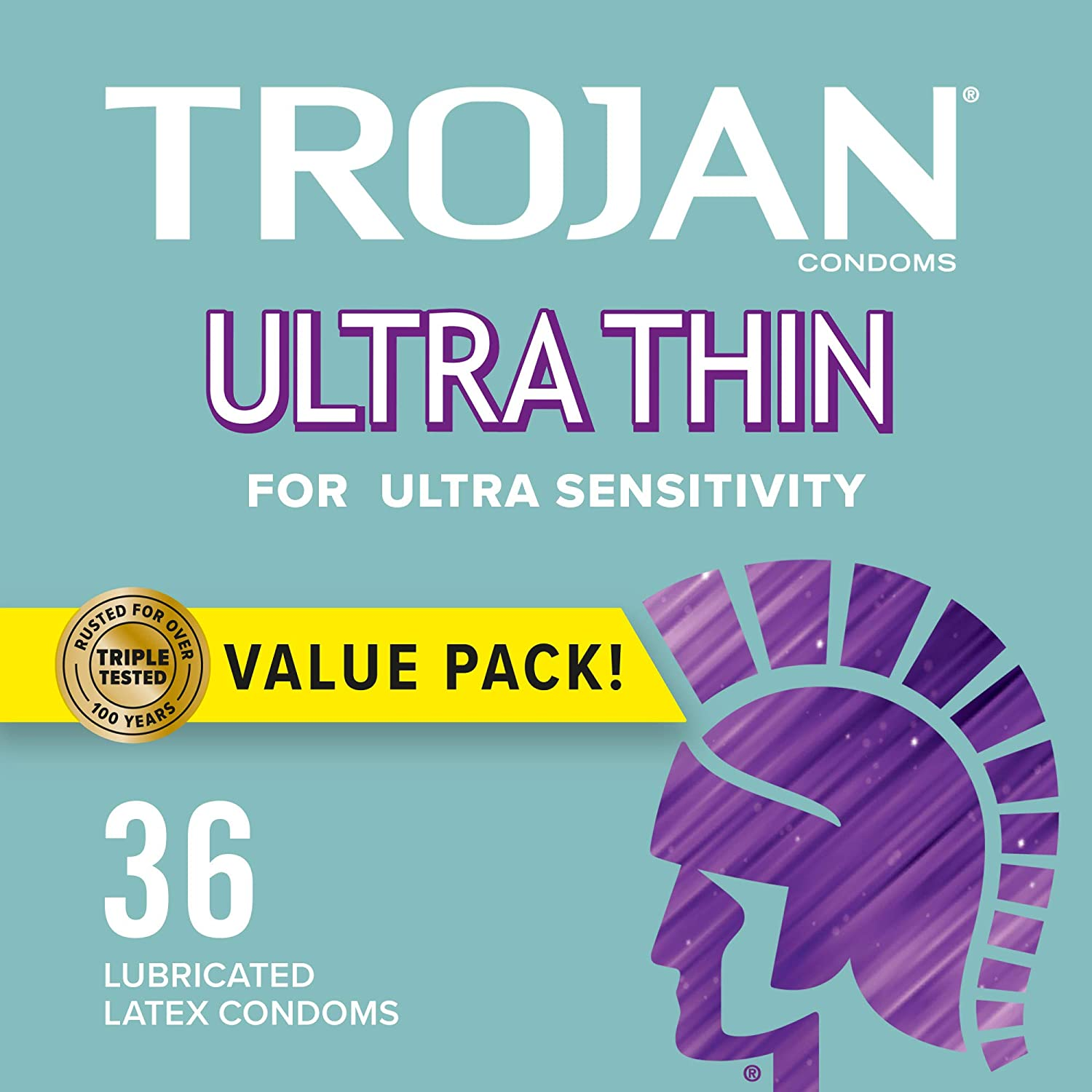 Trojan Ultra Thin Latex Condoms, 36 Count image number 1