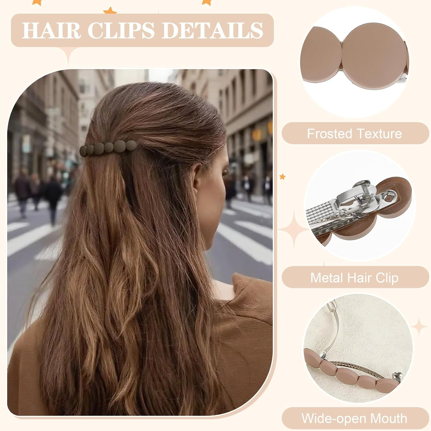 Evadollina Women'S Hair Clips, Pack of 4 French Hair Clips, Hair Clips for Thin or Short Hair, Non-Slip & Durable image number 4