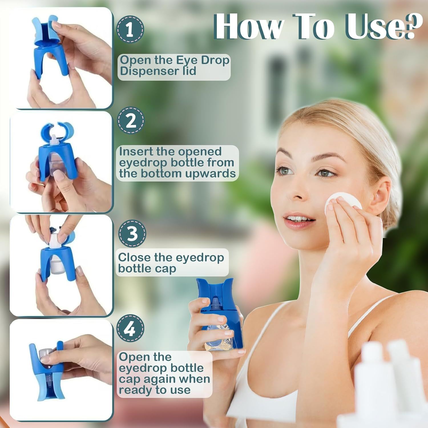 Eyedrop Bottle Guide Adapter - Accurate & Easy Eye Dropper Applicator for Seniors Parkinson'S Arthritis Patients, Reusable Hygienic, Fits Most Standard Eye Drop Bottles, Prevents Waste image number 4