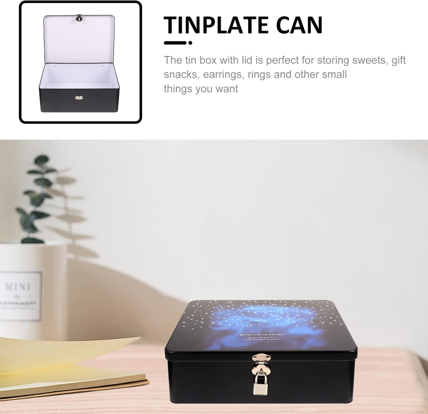 SOLUSTRE Lockable Storage Box Vintage Design Small Lock Box for Keys and Accessories Portable Storage Bin Secure Lock for Desktop Organization Outdoor Key Safe image number 2