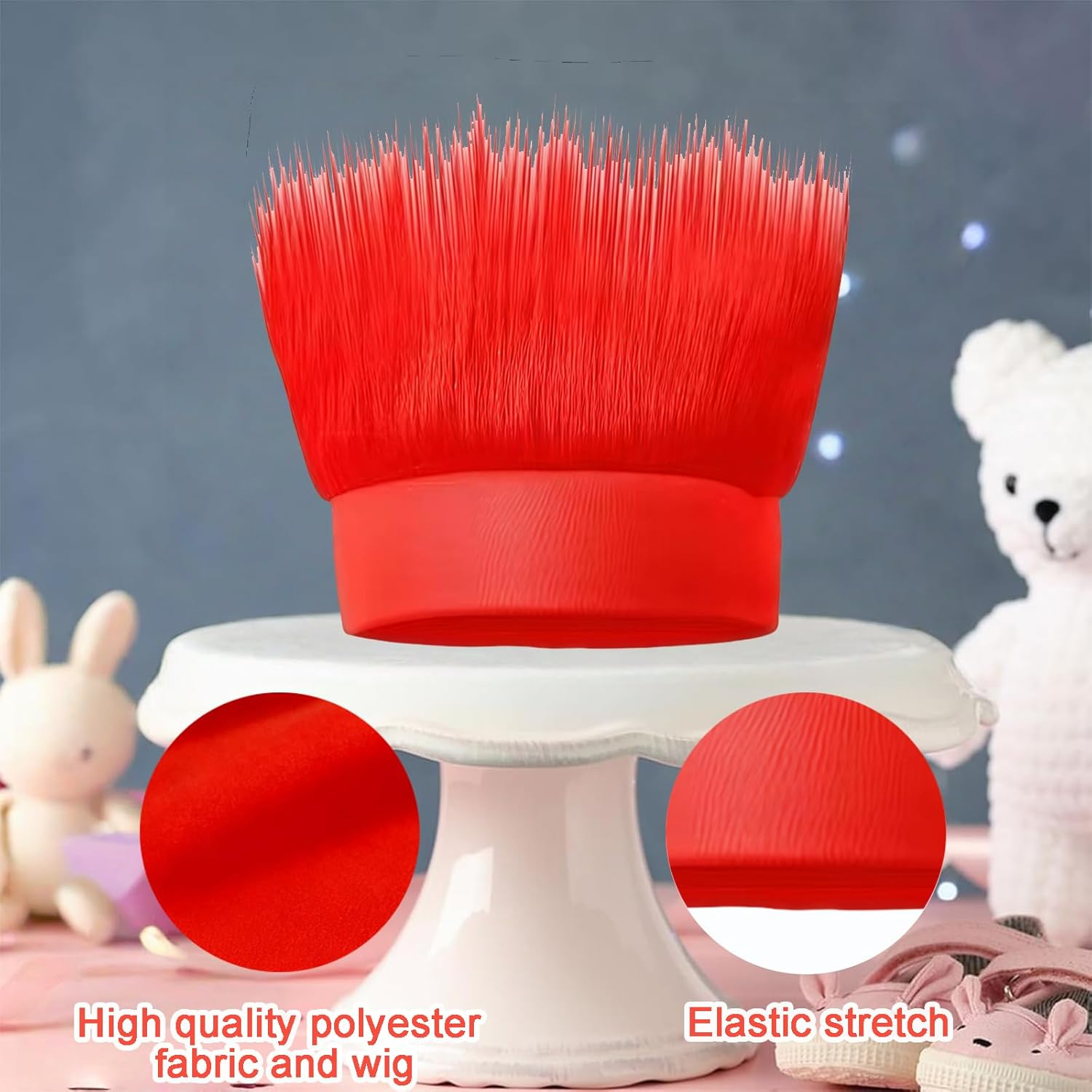 Funny Wig, Kids Wig for Crazy Hair Day - Perfect for Kids, Teens and Adults, Ideal for Sports Parties, Costume, Cosplay, and Halloween (Red) - Blue image number 2