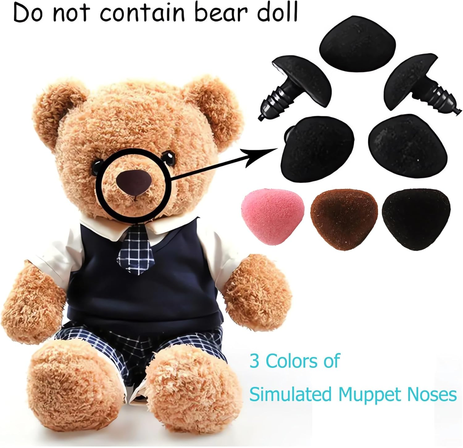 12-25Mm ​Safety Eyes Crochet Kit, 65Pcs Assorted Color Plastic Animal Eyes with Glitter Washers for Amigurumi, Plush Toys, Teddy Bears & Puppet Making (8 Sizes, DIY Craft) image number 2