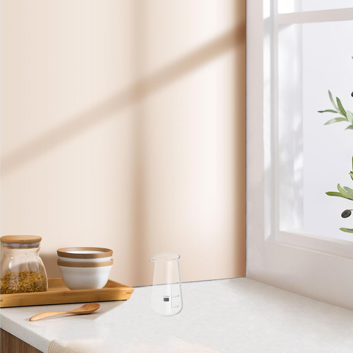 Veemoon Glass Milk Frothing Pitcher with Scale, Small Capacity Espresso Milk Measuring Cup Jug for Coffee and Latte, image number 6