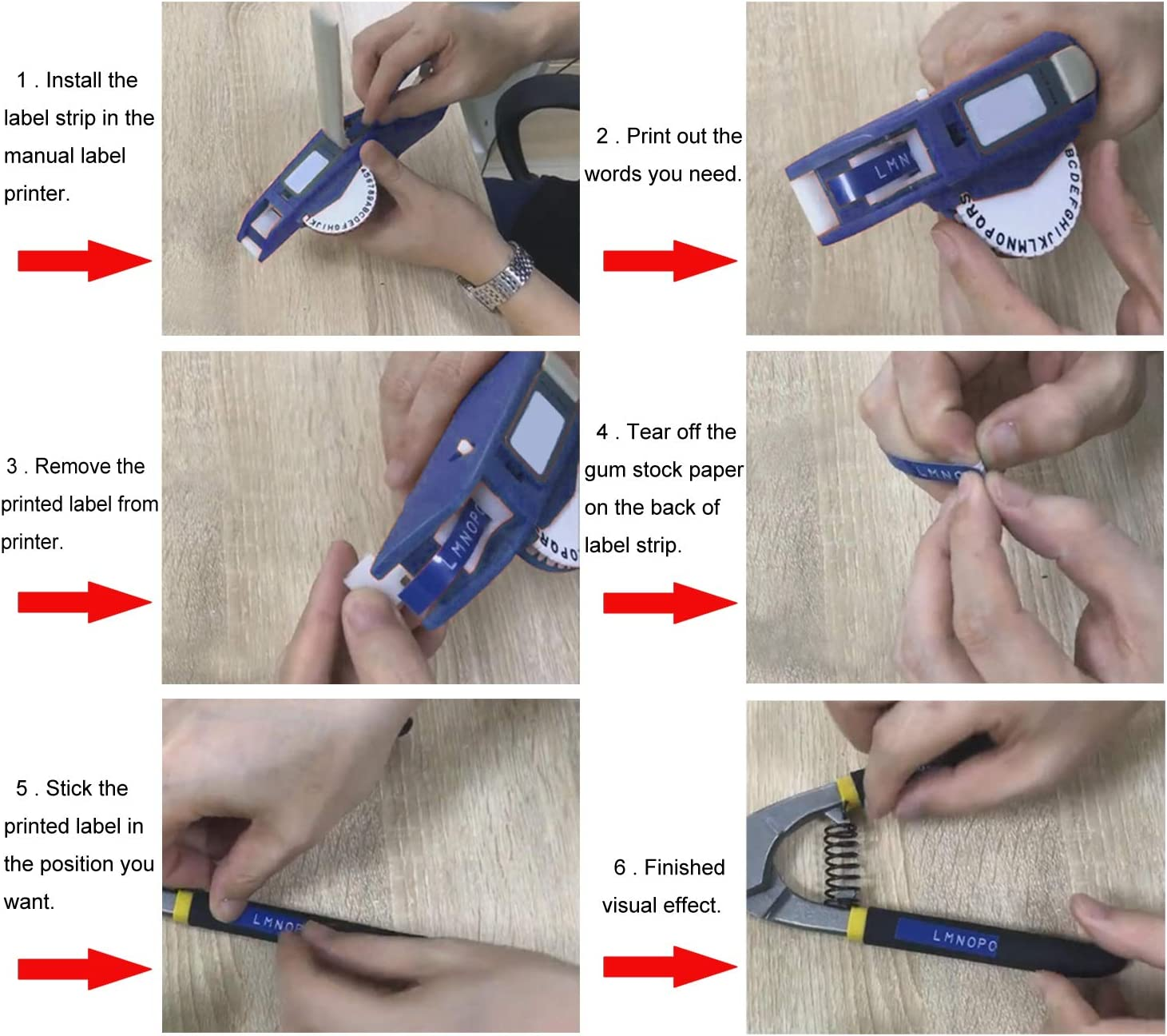 Embossing Label Tape Compatible with Dymo Label Maker,3/8 Inch 3D Plastic Labels for Dymo Organizer Xpress 12965 DYM 12966 Office Mate II (White on Black) image number 2