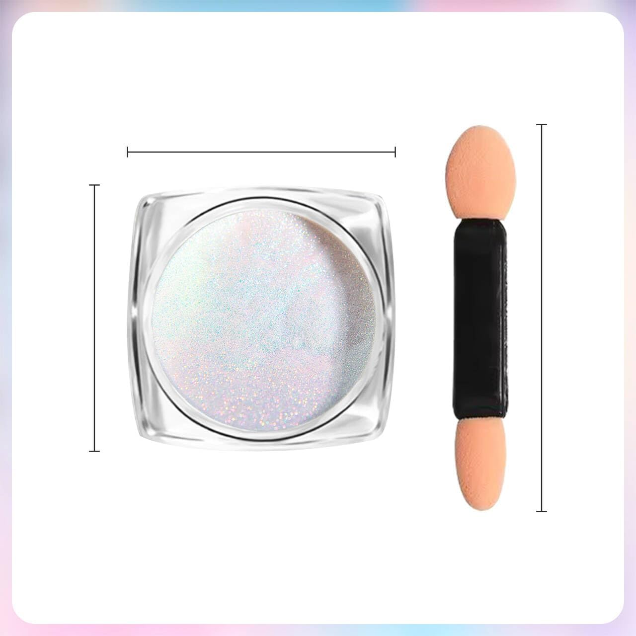 1 Box Holographic Nail Glitter Powder Rainbow Color Neon Effect Nail Art Flakes Decoration Chrome Nail Powder Dust Tip Manicure image number 4