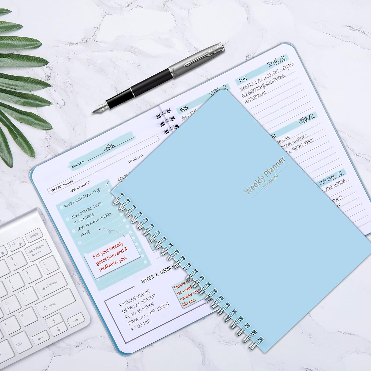 COZY CORE Undated Weekly Planner Monthly Planner,A5 to Do List Planner Spiral Notebook with Habit Tracker, Budget Organizer, Expense Tracker, Goal Setting, 5.7 X 8.0 Inches image number 1