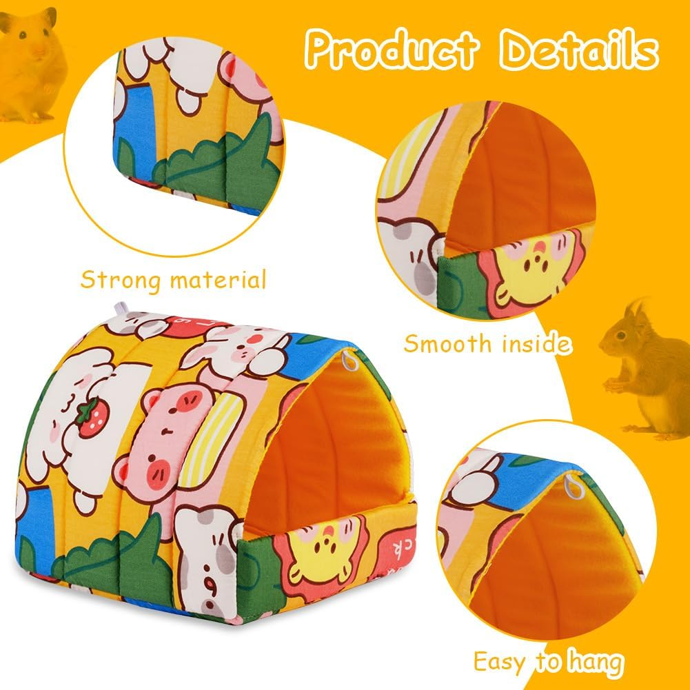 HOTUT Guinea Pig Bed,2Pcs Cave Cozy Hamster Small Animal Beds Hideout,Warm Guinea Pig House,Washable Small Animal House Cage Accessories for Chinchillas,Hamsters,Dwarf Rabbits image number 6