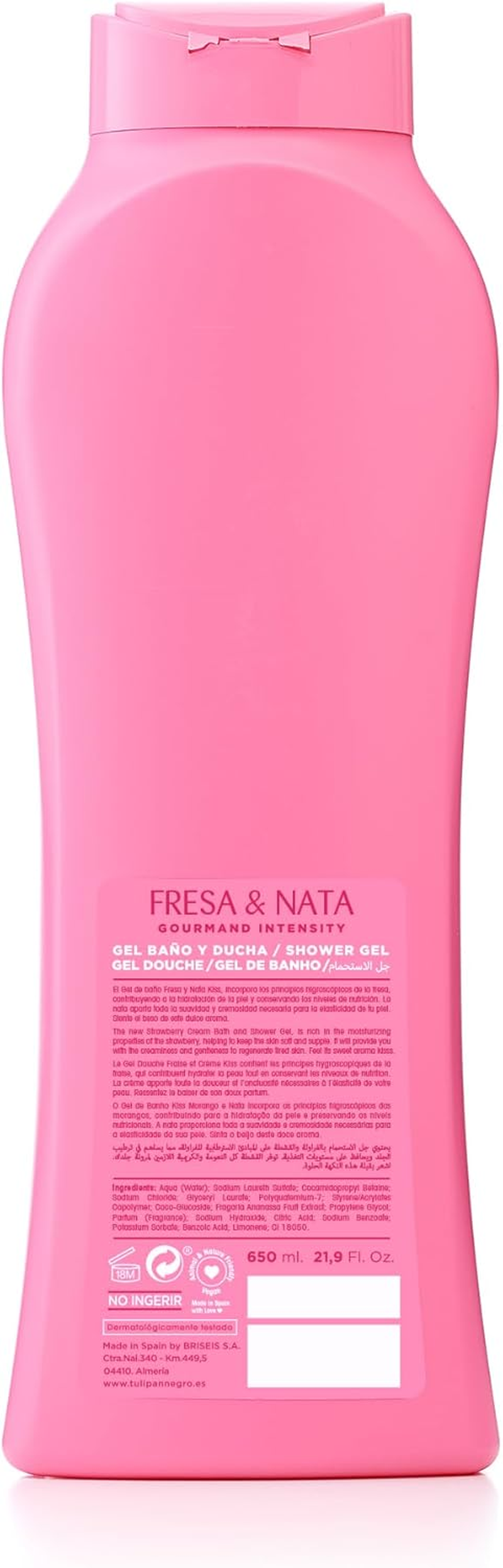 Black Tulip Shower Gel Strawberries and Cream Pink Sweet 720 Ml image number 2