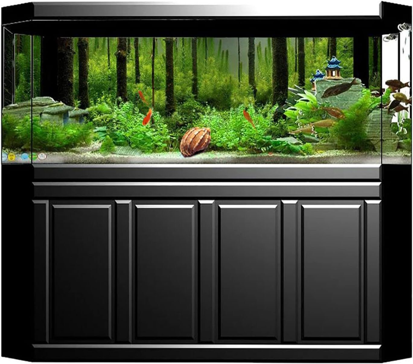 Aquarium Background Poster, Decoration Paper Backdrop Fish Tank Background Underwater Forest Landscape for Removal and Replacement(61 * 41Cm, Black) - 61*41Cm, Black image number 6