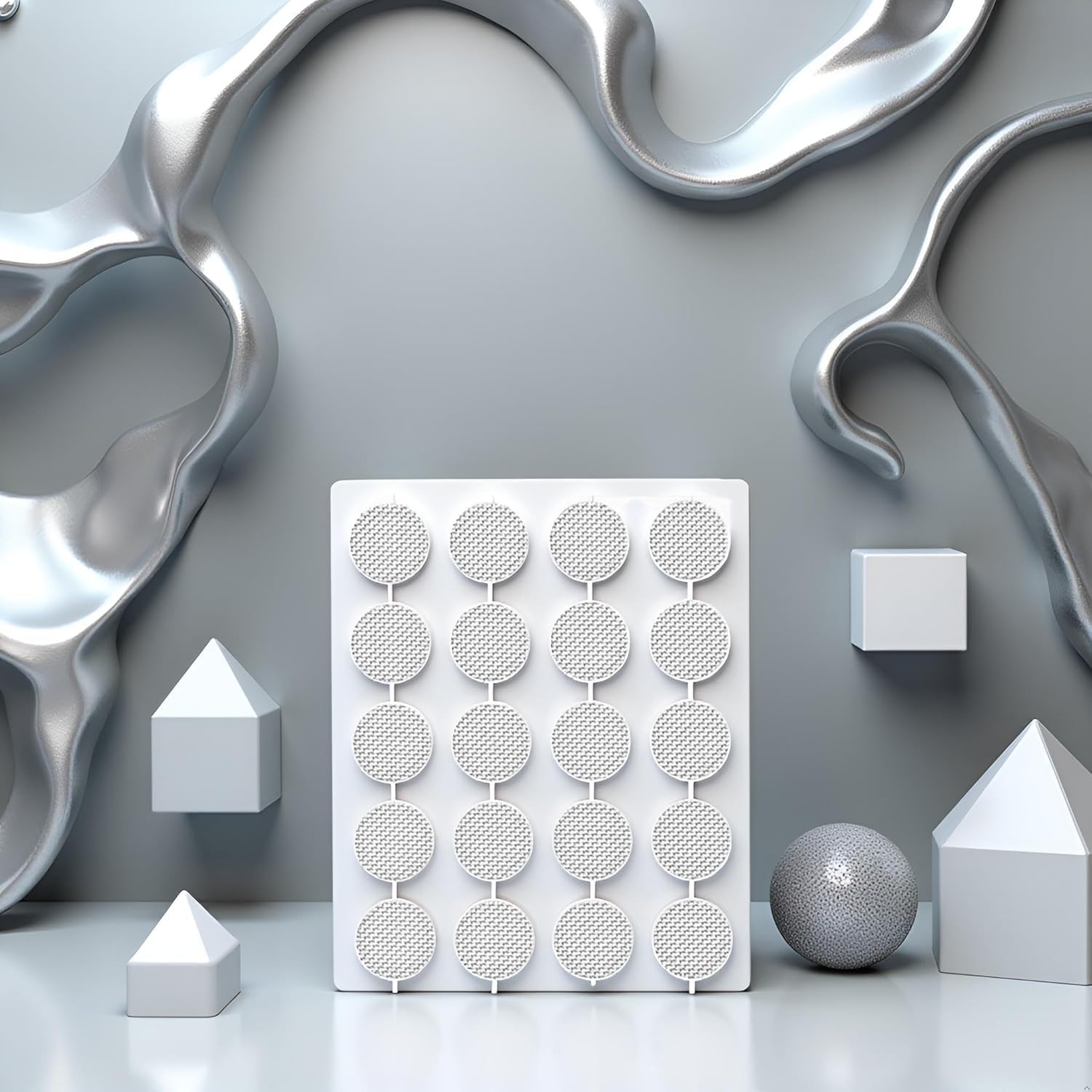 Juroicessry 20-Pack Stainless Steel Earbud Filters - 4Mm Mesh Replacement for In-Ear Headphones, Anti-Dust and Sweat-Resistant Earphone Accessories (Silver) image number 3