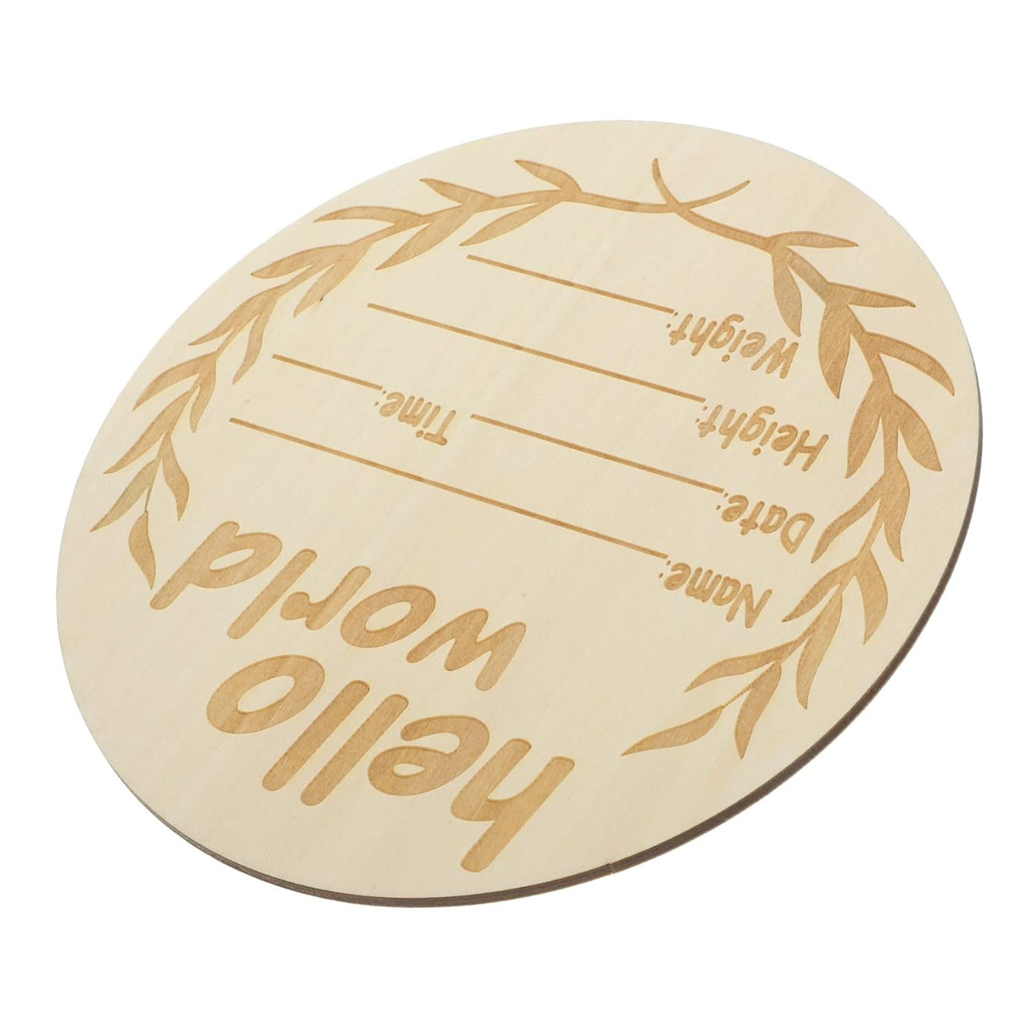 ERINGOGO Creative round Wooden Birth Announcement Sign Nursery Plaque for Name Photo Prop for and Celebrate
