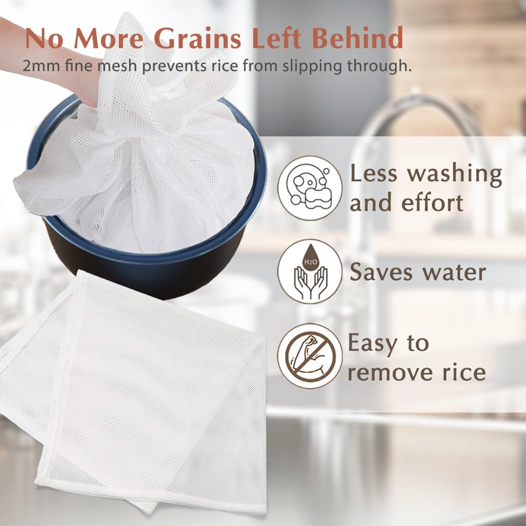 Tikusan Rice Net Sushi Rice Cooking Net Polyester Napkin Reusable for Commercial Restaurant Rice Cooker Use Made in Japan (L Size (40"X40")) image number 3