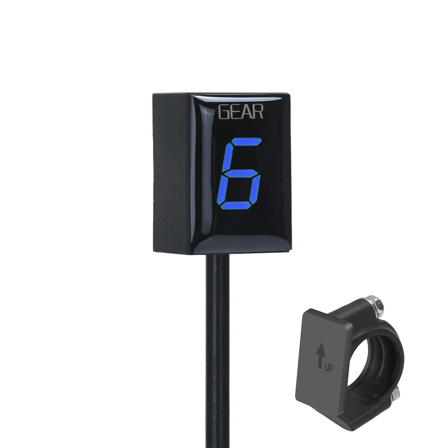 Motorcycle Gear Indicator Compatible with Honda with Holder Bracket,Waterproof LED Digital Display Speedometer Shift Lever Sensors Plug & Play (Red)