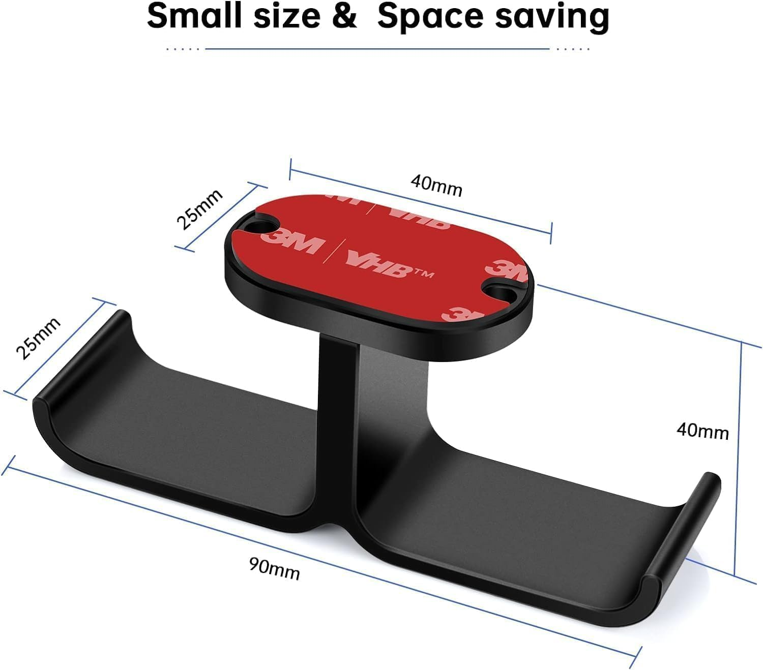 Fokmuaex under Desk Headphone Hook - Heavy Duty Dual Headset Stand with Adhesive & Screw Mounting, Space Saving Organizer for Gaming Headphones in Home Office/Gaming Cafe（1 Pcs） image number 1