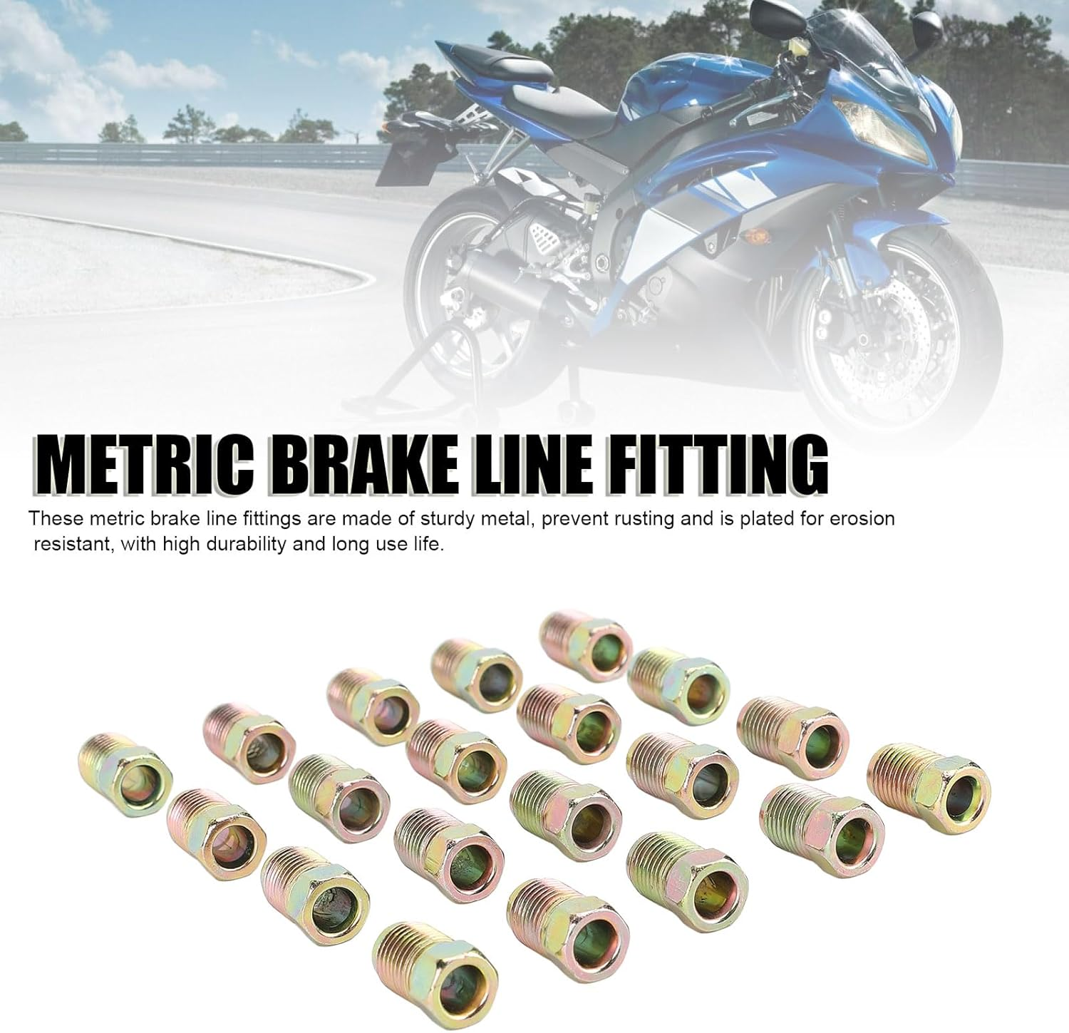 20 Pcs Brake Line Nuts Fittings, M10 X 1Mm Universal Rustproof Metric Invert Flares Fittings for 3.16 Inch Brake Line Tube image number 4