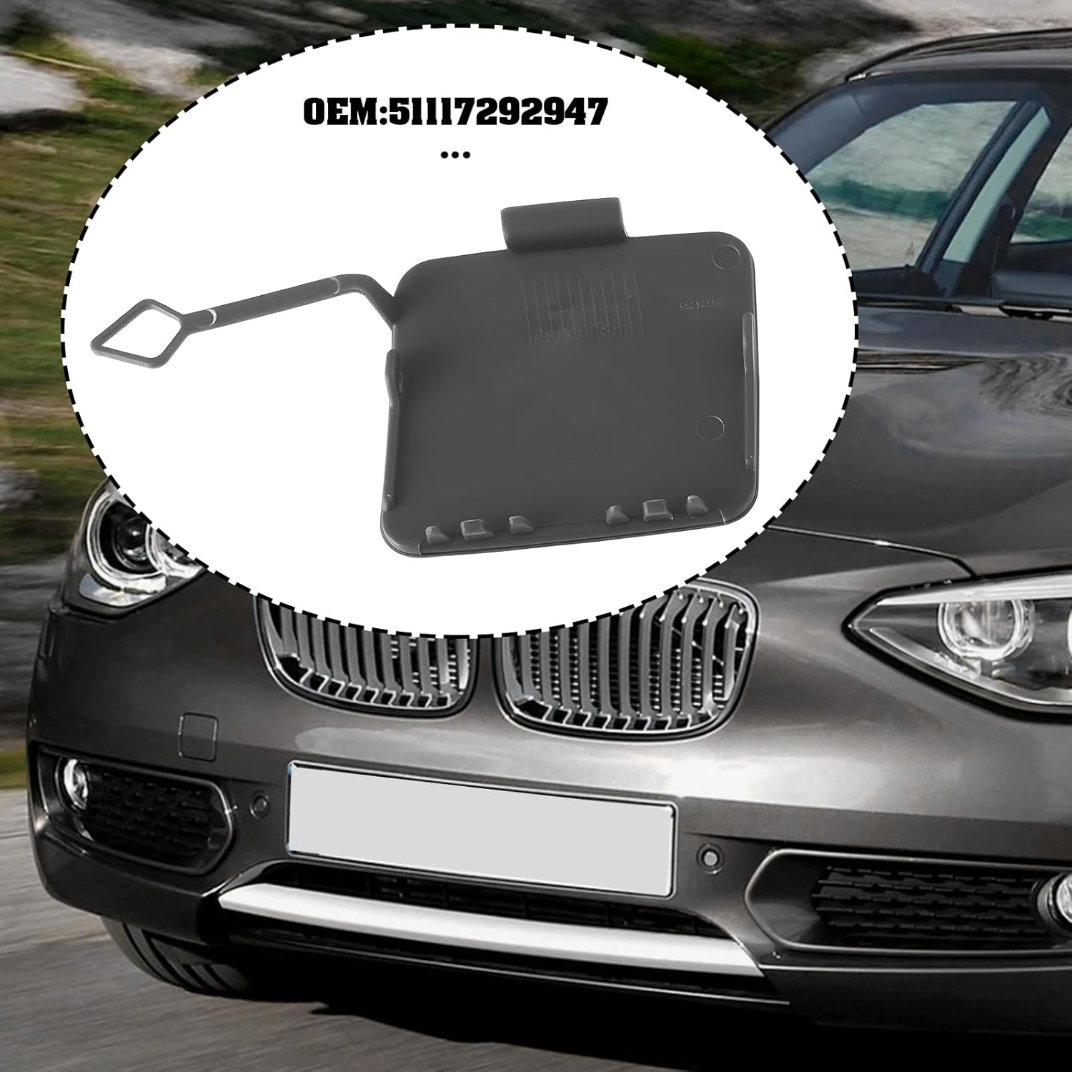 Car Front Bumper Towing Eye Cover 51117292947 Compatible with BMW 1 Series F20 F21 116I image number 6