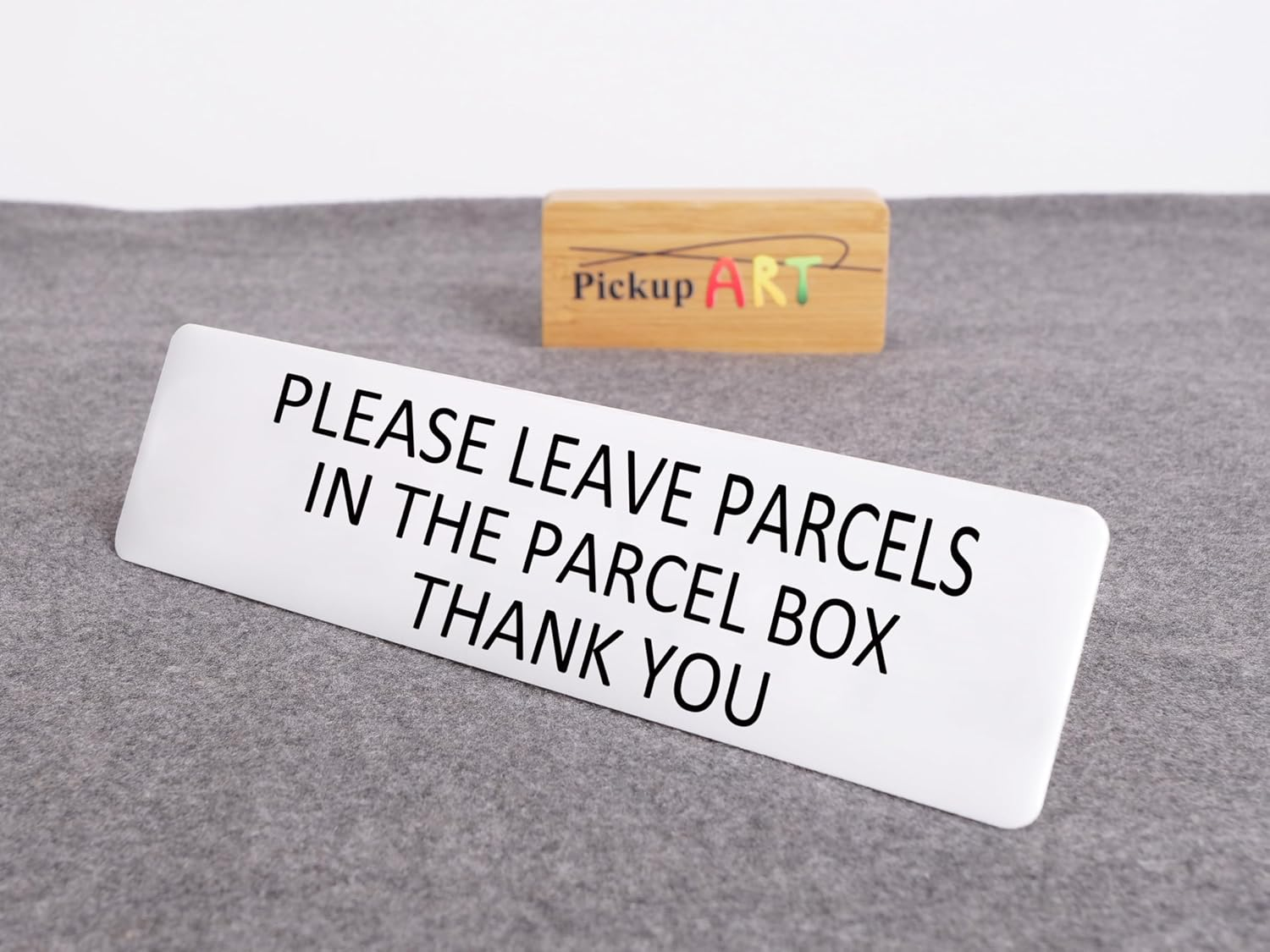 Please Leave Parcels in the Parcel Box Thank You Self Adhesive Plaque Sign (Style 2, 40X160Mm)